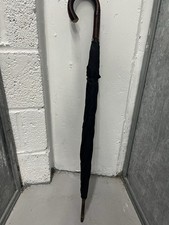 VINTAGE SWAINE ADENEY BRIGGS BLACK UMBRELLA WOOD Handle By Royal Appointment