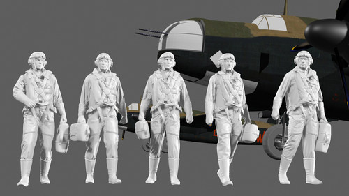 Wwii raf bomber crew with - raf,