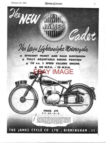 1954 advert for - for, 'cadet'