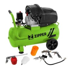 Zipper 50ltr Air Compressor COM50-2V510E Twin Cylinder  10bar - With Accessories