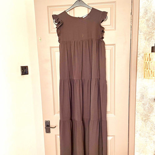 Asos black tiered - black, chiffon