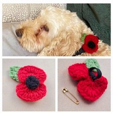 Crochet poppy flower For Dog