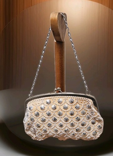 Vintage 50s white purse - vintage,