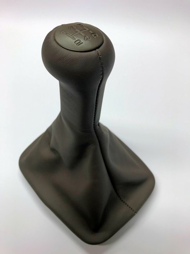 Brown leather gear knob unit - brown,