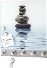 WENKO Hook BAR 5 Hook 30 X 34 CM Glass Magnet Memo Board Keyboard Meditation