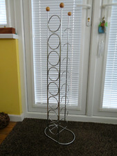 1990's floor standing 8 bottle wine rack - chrome