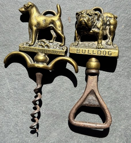 Victorian brass bulldog bottle - victorian,