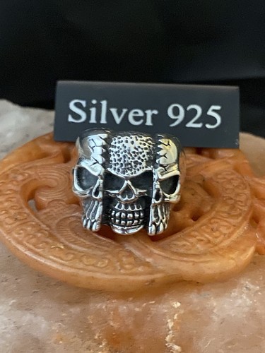 Solid silver skull - skull, ring