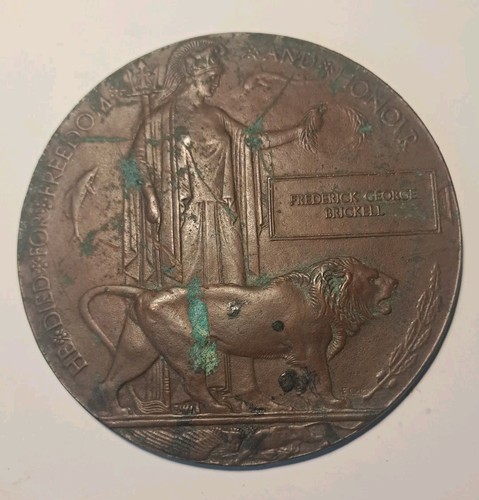 Ww1 death plaque frederick - ww1,
