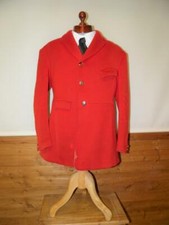 Vintage Gents Red Wool Heavy Weight Hunt Jacket With Brass Look Buttons 42"