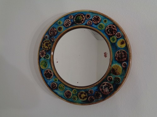 French ceramic mirror 1960s - mirror,