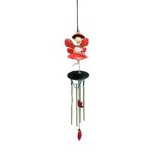 Poppy Red Hanging Fairy Wind Chime Fountasia Garden Decor