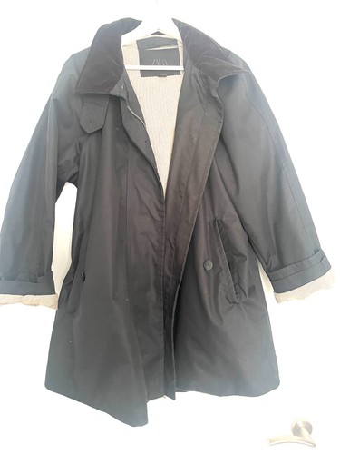 Women black zara hooded - black,