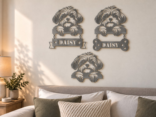 Personalised dog metal wall - metal,