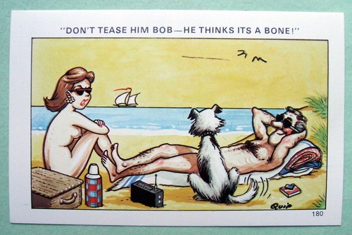 Comic postcard don tease - "don't,