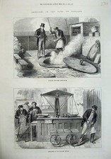Old Antique Print 1872 Burning