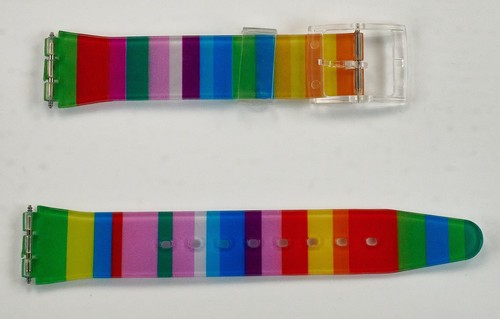 17mm rainbow striped silicone - rainbow,