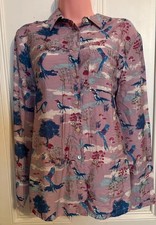 Country Rose Pink Bird Print Blouse – Size 14