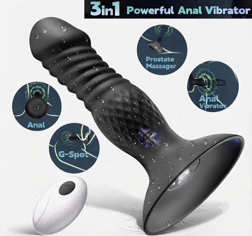Thrusting anal butt plug dildo - plug,
