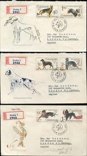 Afghan Hound Cesky Terrier Poodle GSD Czechoslovakia 1965 First Day Covers x 3