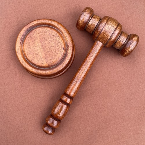 Wooden gavel and block - gavel,