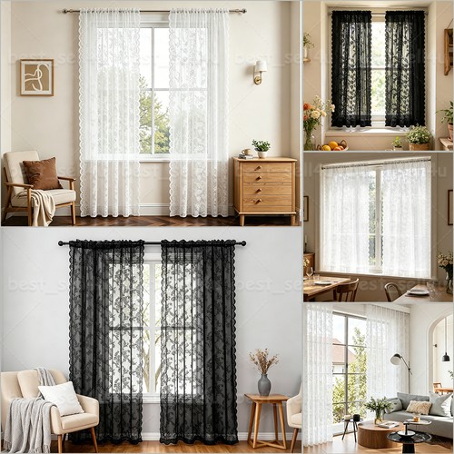 Panels rose black white lace - 2,