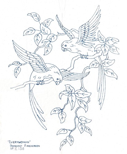 Vintage embroidery transfer - vintage,