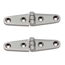 2Pcs Stainless Steel Strap Hinge for Truck RV/Door/Kitchen/Cabinet Polished