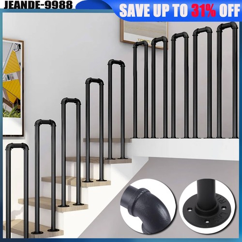 Shaped iron stair handrail - iron,