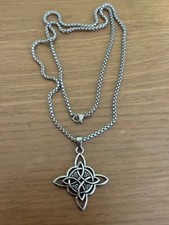 silver tone Celtic cross open
