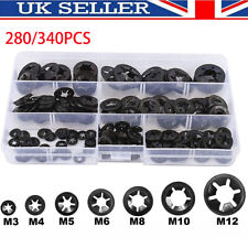 280/340x Star Nut Metal Starlock Push-on Locking Washer Clips Fastener Assorted.