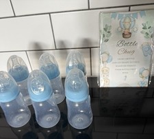 Blue Baby Bottle Chug Game - Baby Shower Game