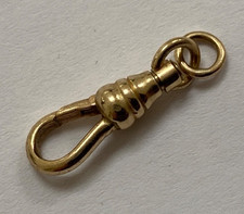 ANTIQUE 9CT YELLOW GOLD POCKET WATCH ALBERT CHAIN DOG CLIP