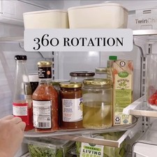 Lazy Susan Turntable Organiser for Fridge, 360°Rotating Refrigerator Fridge