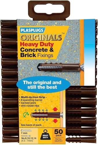 Plasplugs for concrete brick - concrete,,