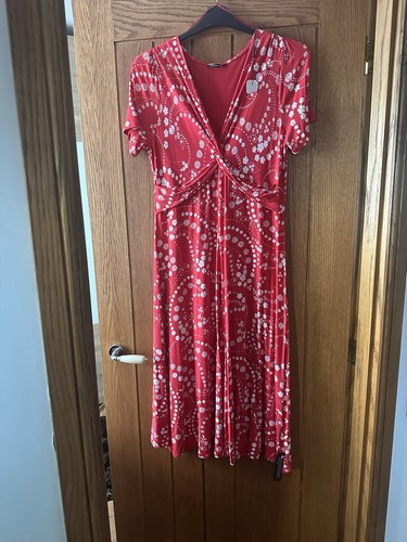 Roman red patterned dress - patterned,