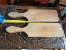 Antique Wooden Butter Molding Paddles With Grooves ,30cm,good Age, Nice Wear.