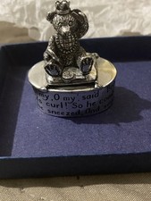 Silver Scenes Silver Plated Trinket Pill Box First Curl