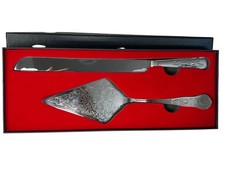 Engraved Silver Wedding Cake