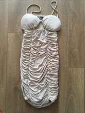 Ladies Cut Out Front BodyCon Ruched Dress From Pink Vanilla Size 8