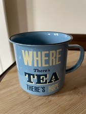 Enamel Mugs Set of 2 Wartime Themed Tea