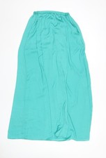 Zara Women’s Long Green Skirt, XS, Polyester, Elastic Waist