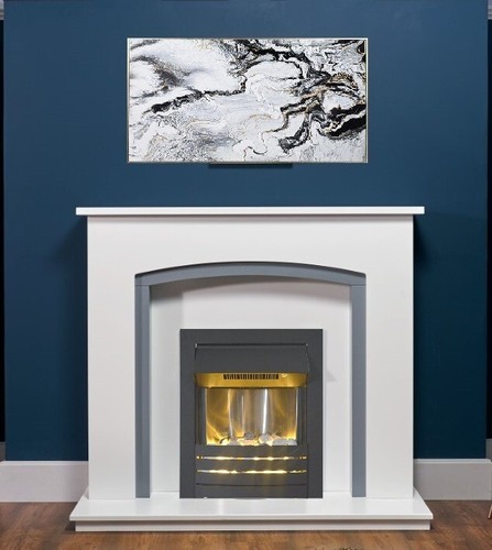Electric fire black white grey - white,