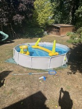 Summer Waves 12ft Frame Pool, Intex sand filter, pool skimmer, pool vacuum etc  