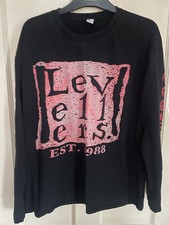 Vintage Levellers Tour 3/4 Sleeve . Black With Red Print Size XL Used VGC