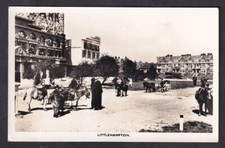 Sussex LITTLEHAMPTON children donkey carriage rides c1900/10s? real photo PC