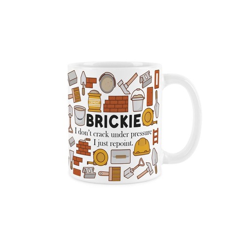 Brickie mug novelty white - brickie,