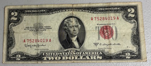 Old 1953 dollar - 1953, $2