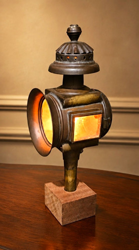 Vintage brass carriage lantern - carriage,