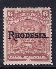Rhodesia. SG106b,  6d reddish mauve. mounted mint.
